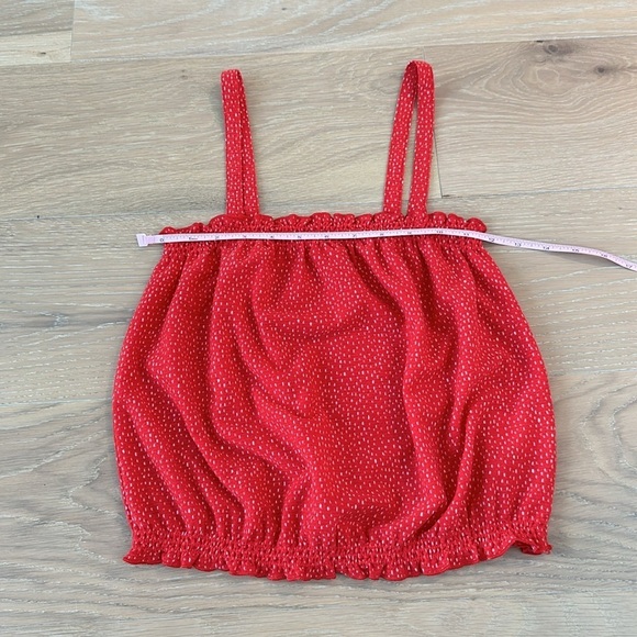 Express Red Polka Dot crop Top Cinched Waist Tank Top Springy Flowy Loose Fit - Picture 10 of 11